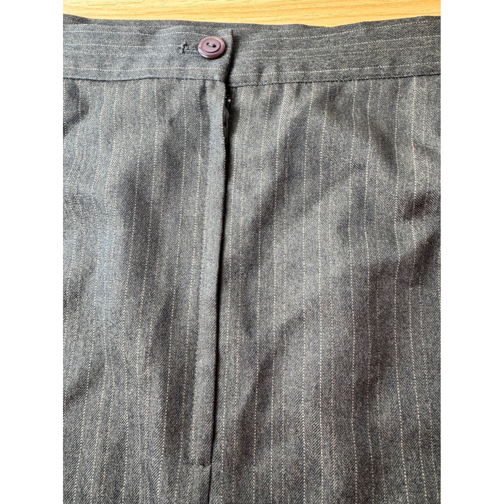 Vintage Southern Lady Olive Green Pinstripe Skirt Suit Blazer Set Plus Size 20 - Picture 8 of 11